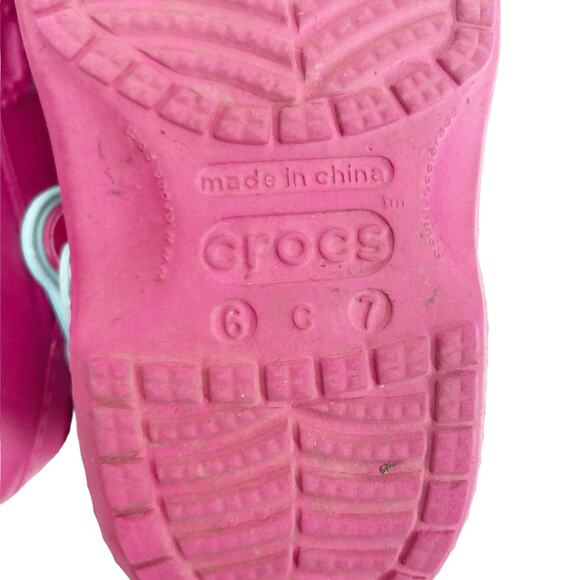 Crocs Pink Frozen Disney Clogs Sz 6/7 - Picture 5 of 6